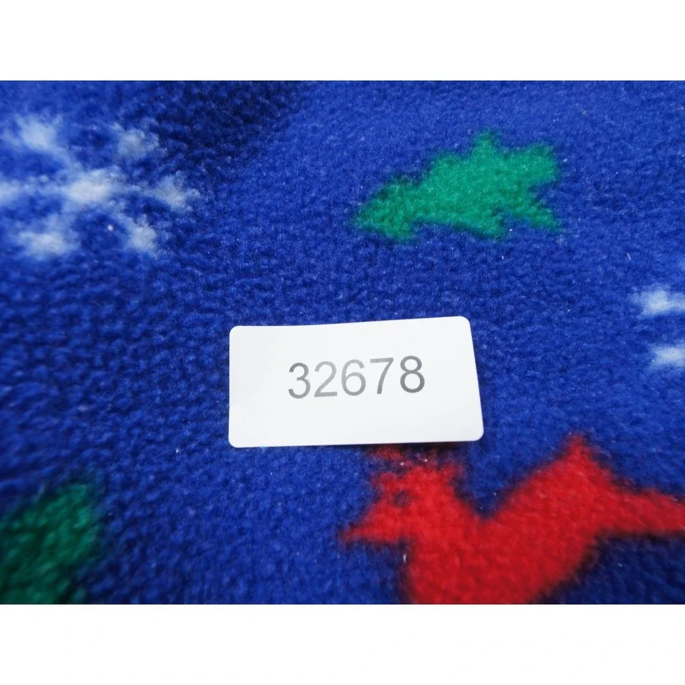 Vintage Baby Bgosh Overalls Kids 24M Blue Fleece Christmas Snowflake OshKosh